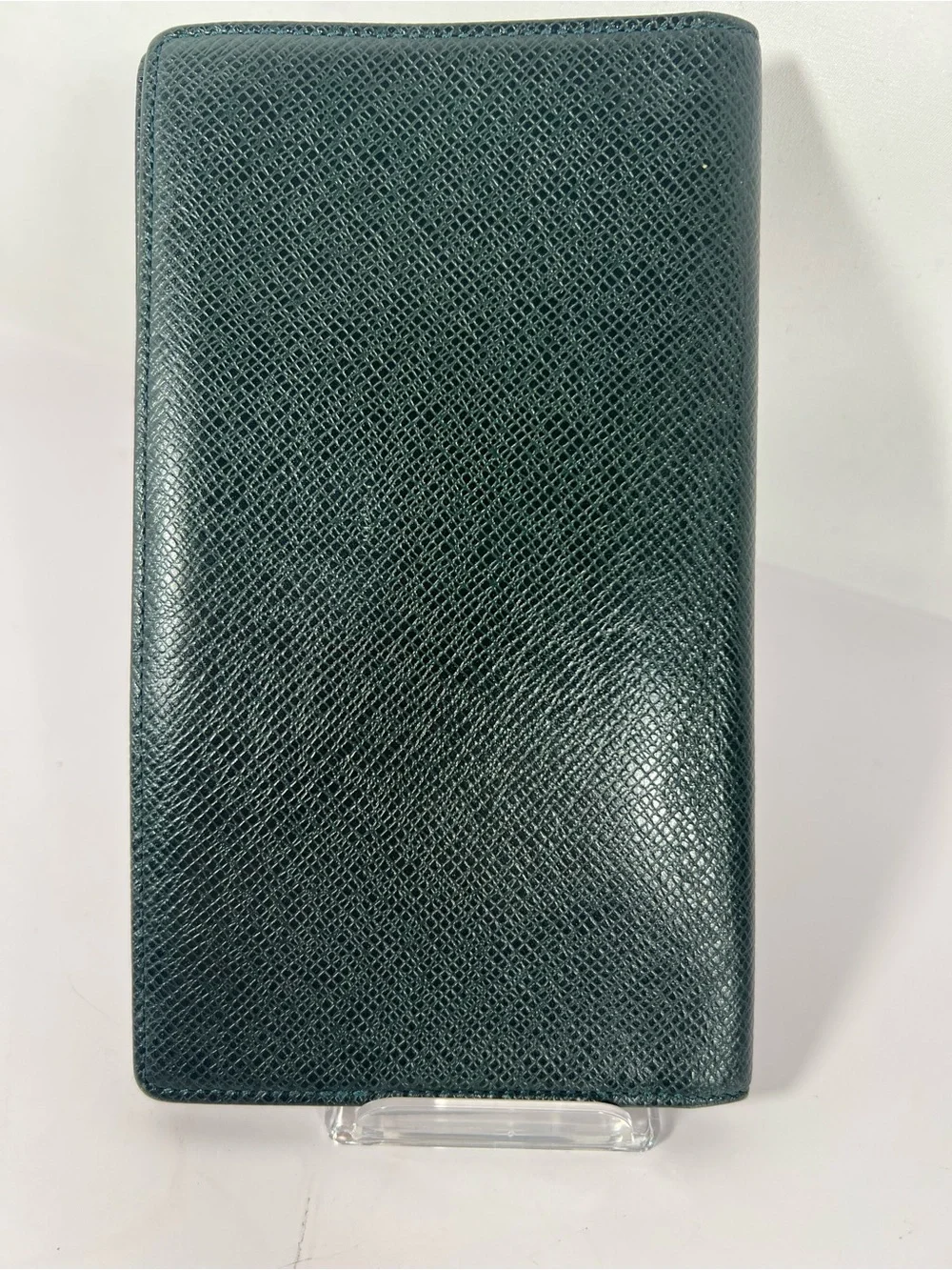 1261: Louis Vuitton Taiga Green Leather Long Wallet Travel Organizer